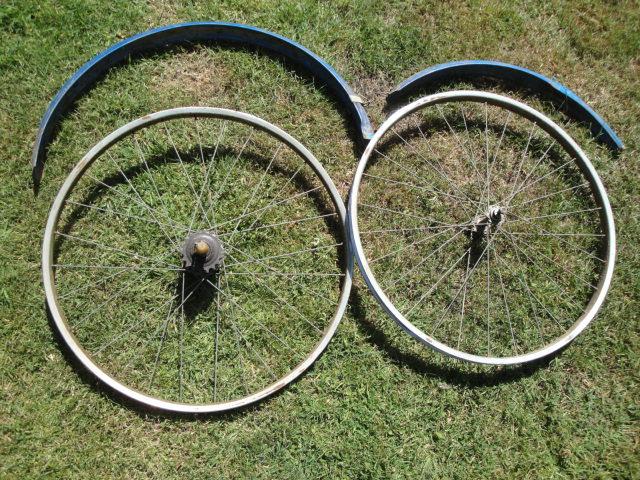 Preview of the first image of Bicycle 24 inch wheels and metal mudguards - Used..