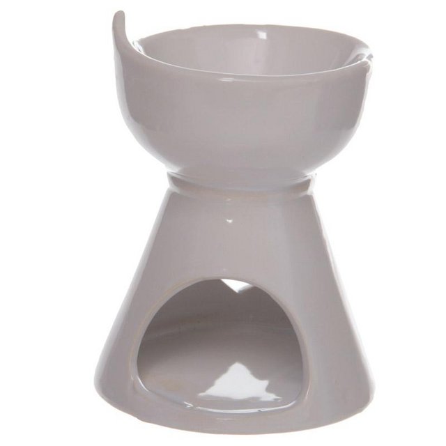 Image 2 of Simple White Heart Cut Out Ceramic Oil Burner.  Free postage