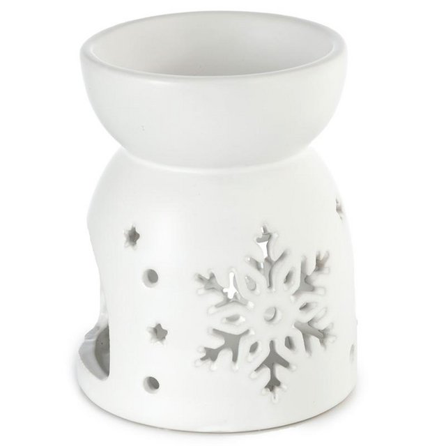 Image 2 of Ceramic Christmas Oil & Tart Burner - Snowflake Cut-Out