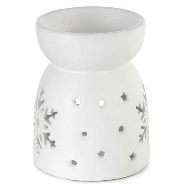 Preview of the first image of Ceramic Christmas Oil & Tart Burner - Snowflake Cut-Out.