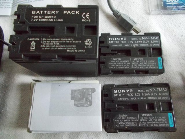 Image 6 of Sony Camcorder handycam accessories, batteries discs leads