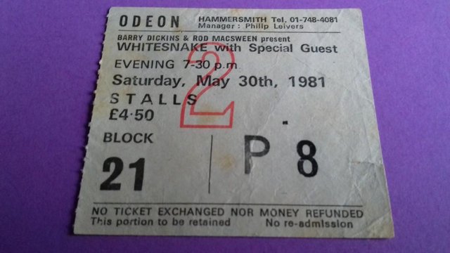Image 3 of Whitesnake 1981 ‘Come An’ Get It’ Programme + concert stub.
