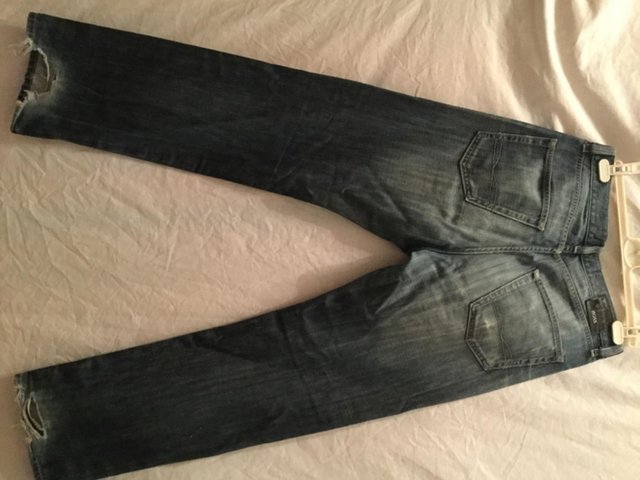 Image 3 of Designer distressed blue jeans by Next