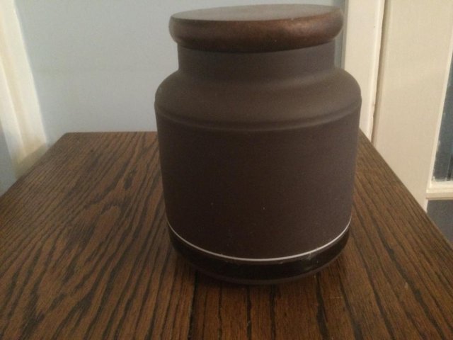 Preview of the first image of Vintage Hornsea “Contrast” storage jar.