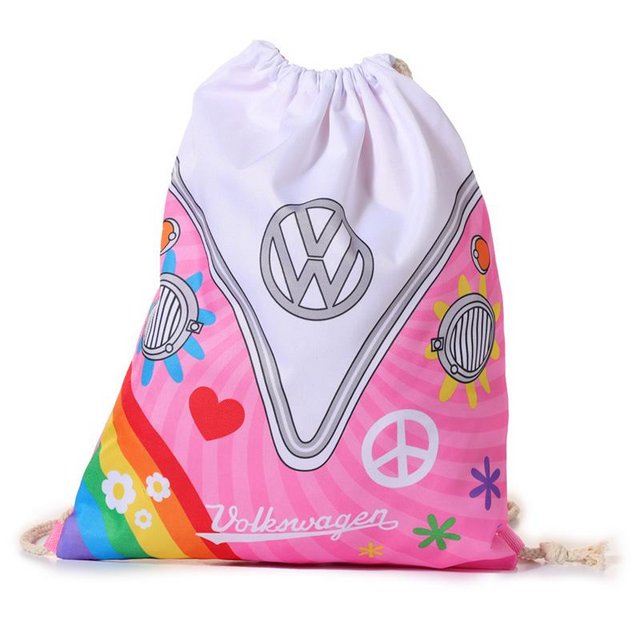 Preview of the first image of Handy Drawstring Bag - Summer Love Volkswagen VW T1 Camper B.