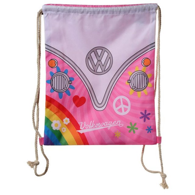 Image 2 of Handy Drawstring Bag - Summer Love Volkswagen VW T1 Camper B