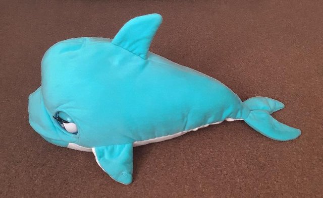 Preview of the first image of Blu Blu The Baby Dolphin Plush Toy with Sound & Movements.