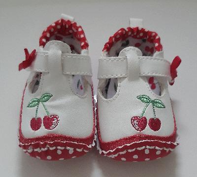Image 2 of Adorable Red/White Baby Shoes - Age 0-3 Months   BX31