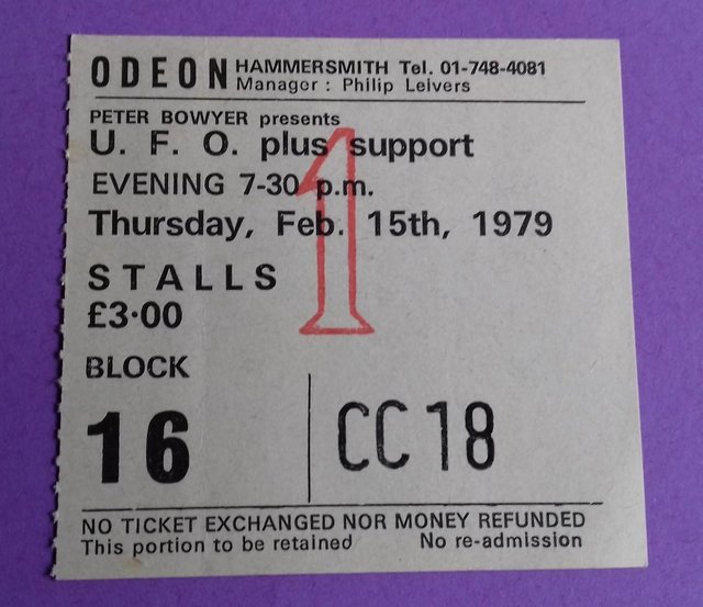 Image 3 of UFO ‘Strangers In the Night' 79 Tour Program + concert stub.