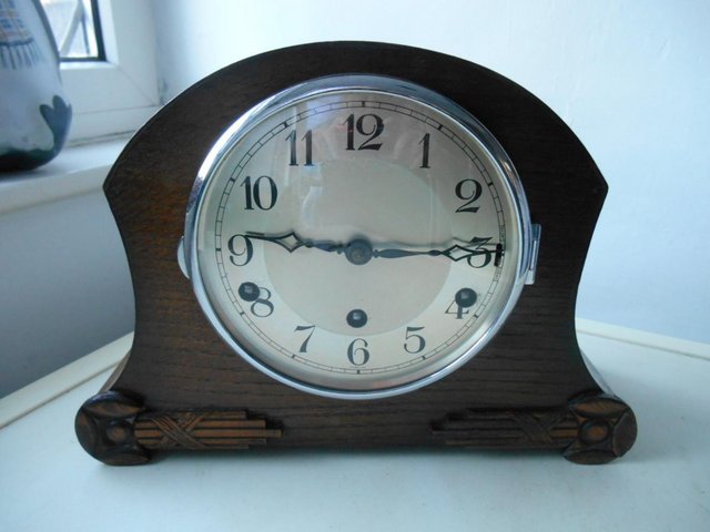 Preview of the first image of An FHS westminster chiming mantle clock.