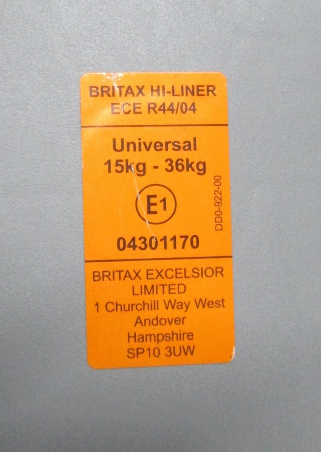 Image 2 of Britax Hi-Liner Car Seat (15-36kg)