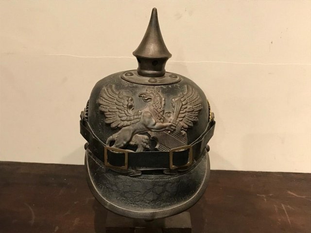 Preview of the first image of German late19th century military helmet.