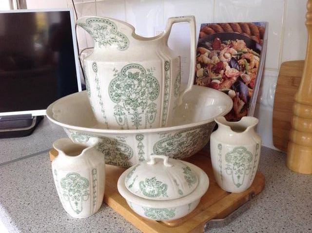 Preview of the first image of Antique 5 piece jug and bowl I have had it for over 50 years.