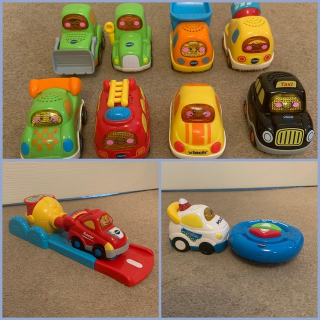 Preview of the first image of HUGE bundle of Vtech Toot Toot cars and track.