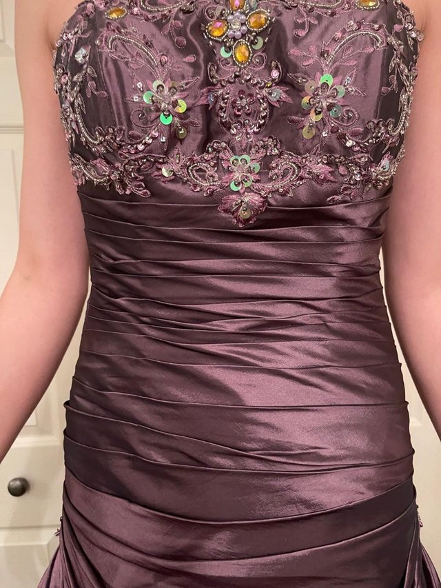 Preview of the first image of Prom Dress In Aubergine Colour.