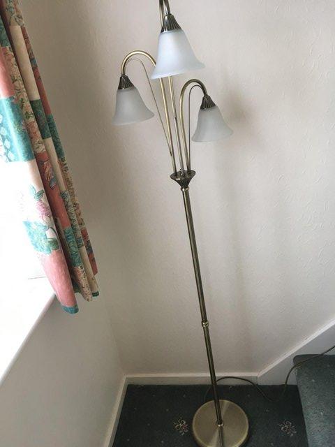 Preview of the first image of Antique Brass Finish Standard Lamp.