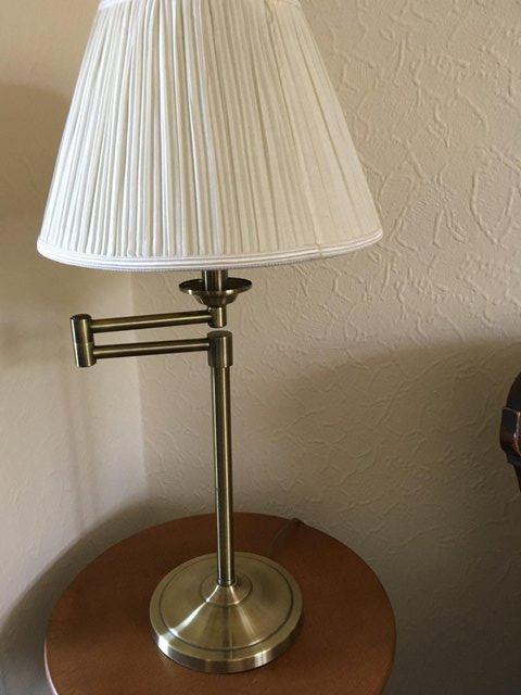 Preview of the first image of Antique Brass Finish Reading Lamp.