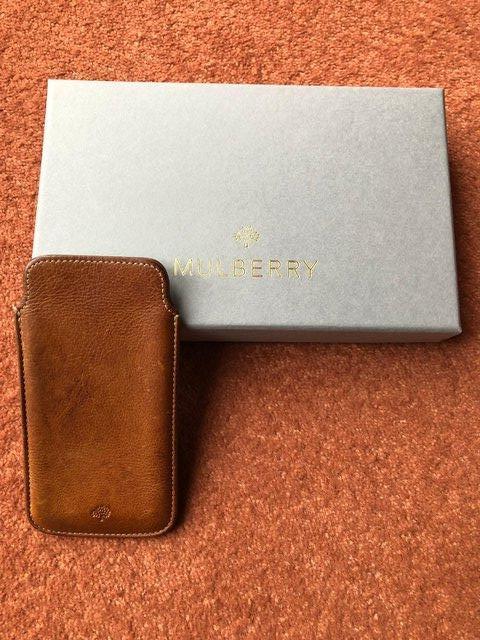 Preview of the first image of GENUINE MULBERRY TAN LEATHER iPHONE 5 6 7 PHONE CASE.