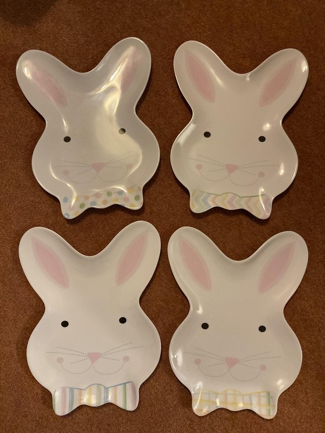 Image 3 of Cotton and Co 100% Melamine Rabbit Plates