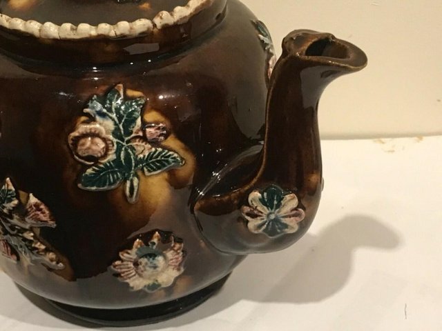 Image 4 of Barge ware teapot 1883 fantastic Victorian
