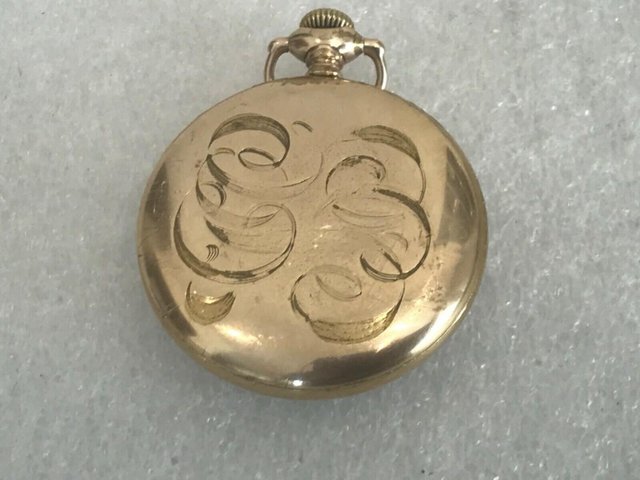 Image 2 of Hamilton pocket watch gold plated case