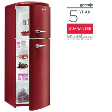 Preview of the first image of GORENJE RETRO STYLE 1950"S BURGUNGY FRIDGE FREEZER-NEW BOXED.