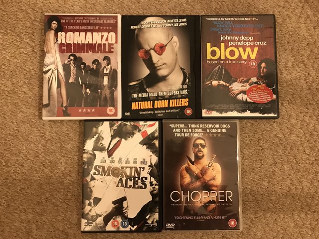Preview of the first image of Crime 5 DVD Bundle - including Blow and Chopper.