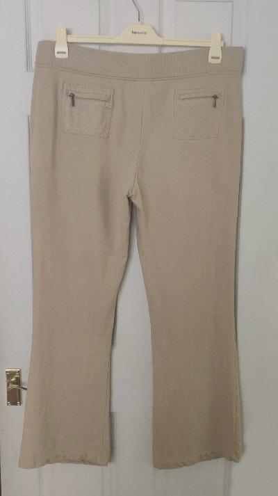 Image 2 of Ladies Beige Tracksuit Style Casual Trousers - Size 18   B24