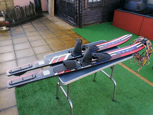 Image 2 of PAIR WATER SKIS WITH MONO SKI AND ROPE