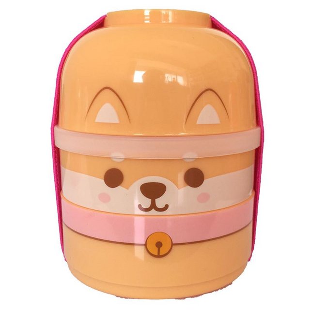 Preview of the first image of Shiba Inu  Stacked Round Bento Lunch Box. Free  postage.