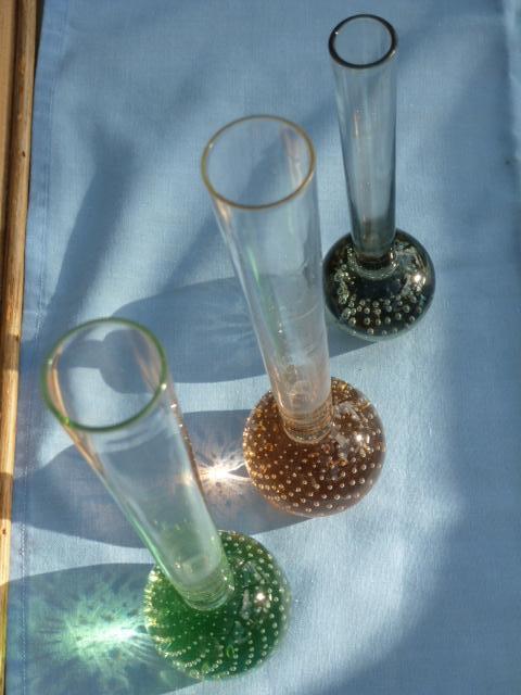 Preview of the first image of Vintage bubble glass specimen vases or ornament.