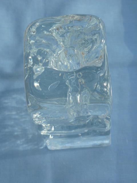 Preview of the first image of Attractive solid crystal glass candlestick holder.