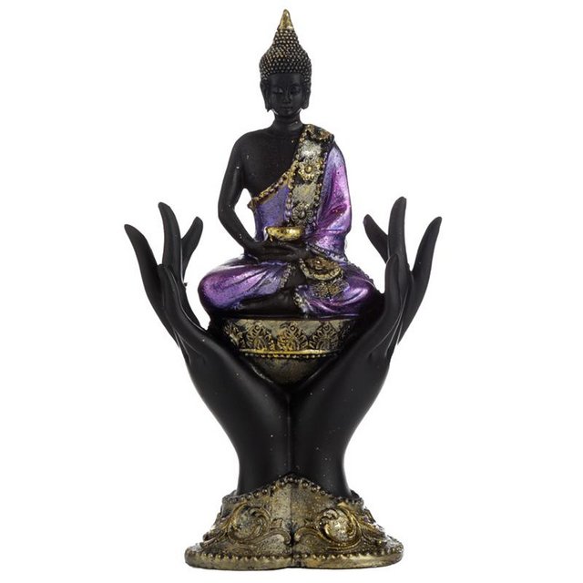 Preview of the first image of Purple, Gold and Black Thai Buddha Sitting in Hands..