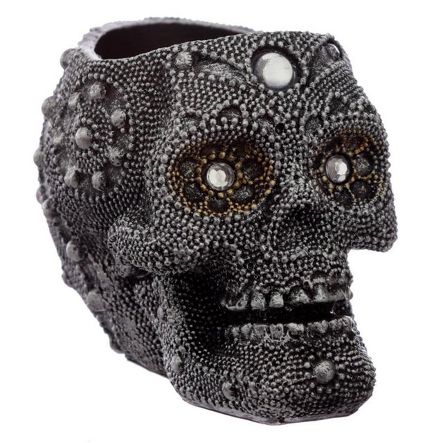 Preview of the first image of Fantasy Beaded Skull Tea Light Candle Holder.  Free  Postage.