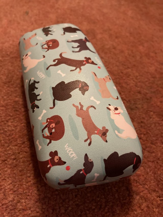 Preview of the first image of Glasses Case with dog prints As New.
