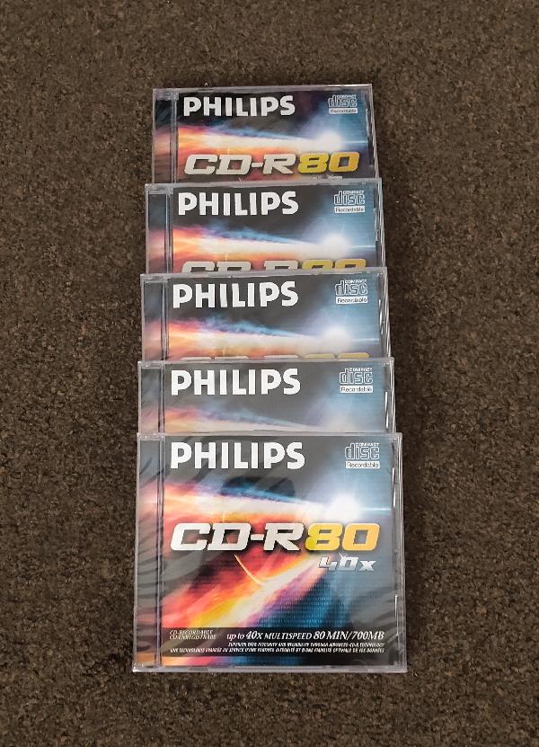 Preview of the first image of Brand New & Sealed ~ 5 Philips CDR-80 cd's.