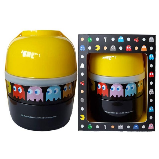 Preview of the first image of Pac-Man Stacked Round Bento Lunch Box.  Free Postage.