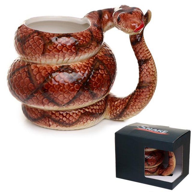 Preview of the first image of Ceramic Python Coiled Collectable Mug. Free Postage.
