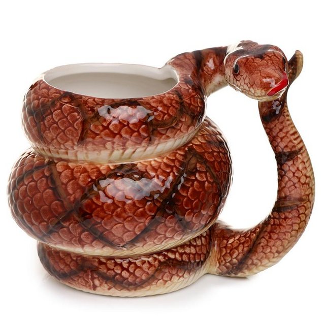 Image 3 of Ceramic Python Coiled Collectable Mug. Free Postage