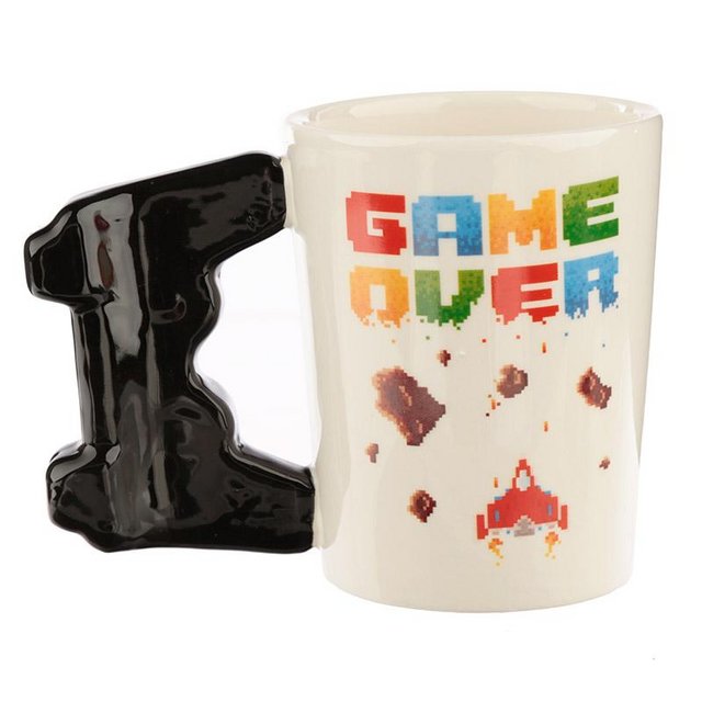 Image 3 of Ceramic Game Over Shaped Handle Mug .  Free Postage.