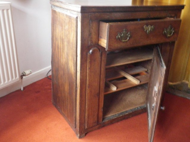 Image 2 of Antique OAK CUPBOARD with drawer and door