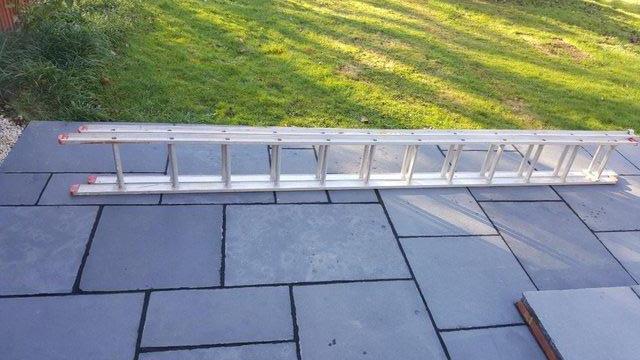 Preview of the first image of Clima 2 section aluminium ladder set 3.2 - 6.3 m.